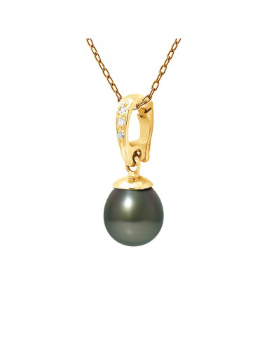 Pendentif Perle de Tahiti Poire 10-11 mm -...