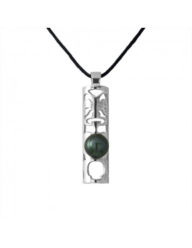 Tikki Necklace Link Tahiti Bead 8-9 mm - Silver...