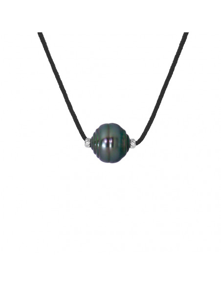 Colliers Liens Cordon Perle de Tahiti Cerclée - Tailles de 8 à 11 mm - Argent 925 - PAENGA
