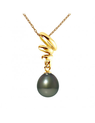 Pendentif Perle de Tahiti Poire 9-10 mm -...