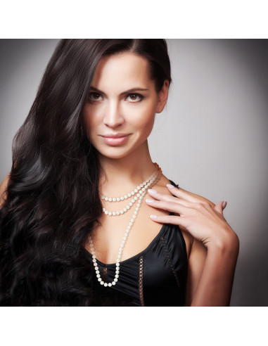 Necklace with baroque beads 6-7 mm - 160 cm -...