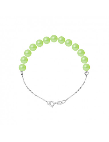 Bracelet Chainage Perles Rondes 5-6 mm - Plusieurs Coloris - Chaîne Forçat - Argent 925 - TRIOMPHE
