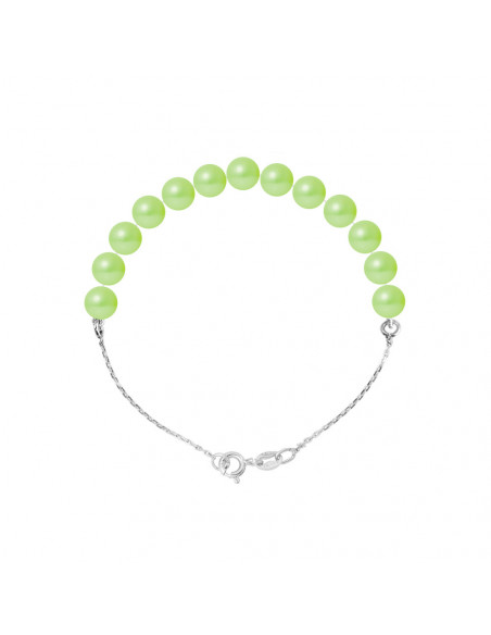 Bracelet Chainage Perles Rondes 5-6 mm - Plusieurs Coloris - Chaîne Forçat - Argent 925 - TRIOMPHE