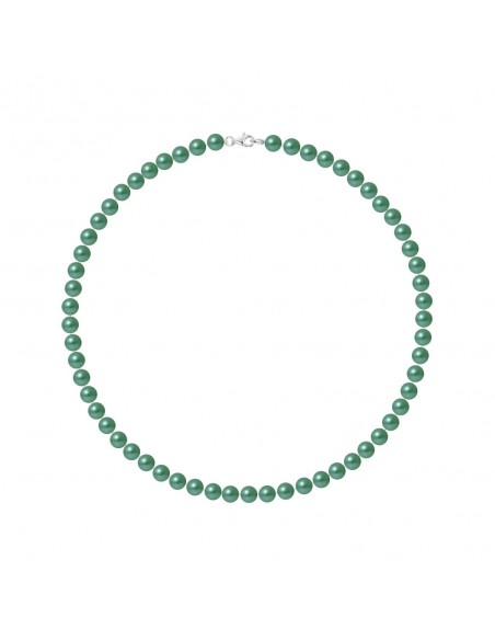 Semi-Ronde Bead Ring Necklace 6-7 mm - Carabiner Clasp - 925 Silver - NEUILLY