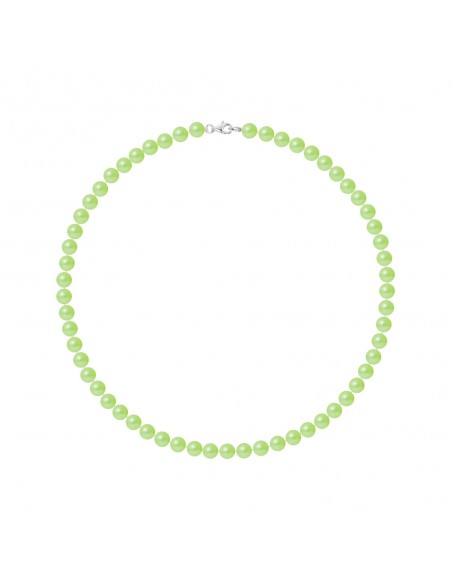 Semi-Ronde Bead Ring Necklace 6-7 mm - Carabiner Clasp - 925 Silver - NEUILLY