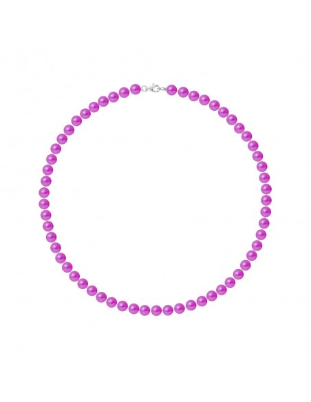 Semi-Ronde Bead Ring Necklace 6-7 mm - Carabiner Clasp - 925 Silver - NEUILLY