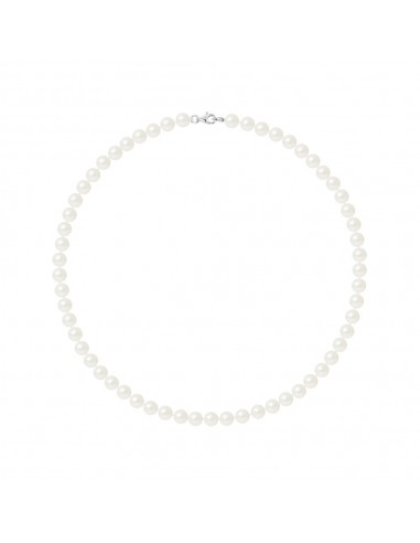 Collier Rang de Perles Semi-Rondes 6-7 mm - Fermoir Mousqueton - Argent 925 - NEUILLY