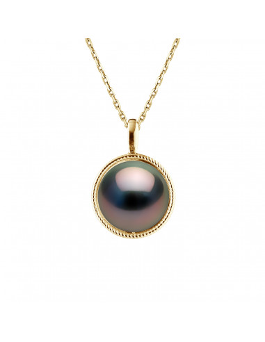 Collier Perle de Tahiti Ronde 10-11 mm -...