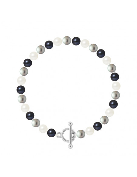 Bracelets Perles Rondes 6-7 mm - Fermoir Bâtonnet - Argent 925 - LA NAPOULE