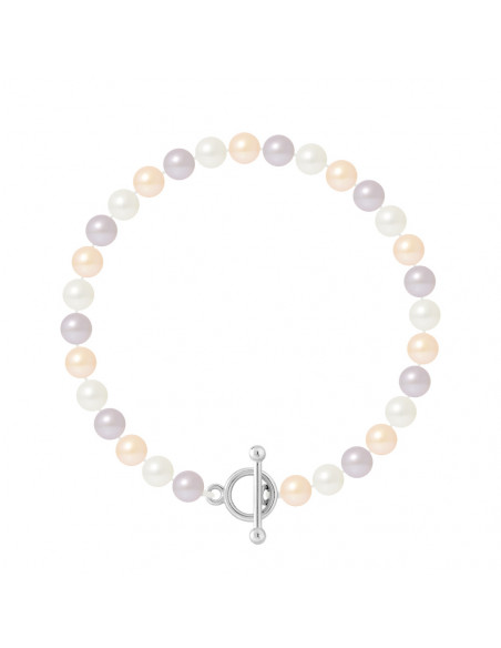 Bracelets Perles Rondes 6-7 mm - Fermoir Bâtonnet - Argent 925 - LA NAPOULE