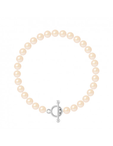 Bracelets Perles Rondes 6-7 mm - Fermoir Bâtonnet - Argent 925 - LA NAPOULE