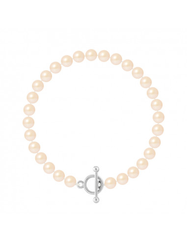 Bracelets round pearls 6-7 mm - Stick clasp -...