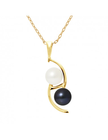Pendentif Toi & Moi - Perles Rondes 7-8 mm -...