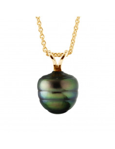 Tahitian Pearl Pendant Circle 9-10 mm - Offer Channel -...