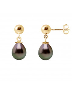 Pendant Earrings Tahiti Beads Pears 8-9 mm - Gold 750 - OTUA