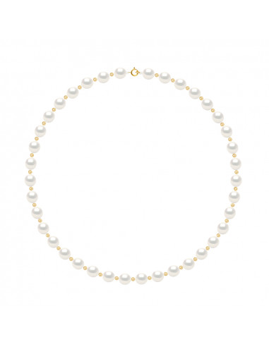 Colliers Rangs de Perles Ovales 6-7 mm -...
