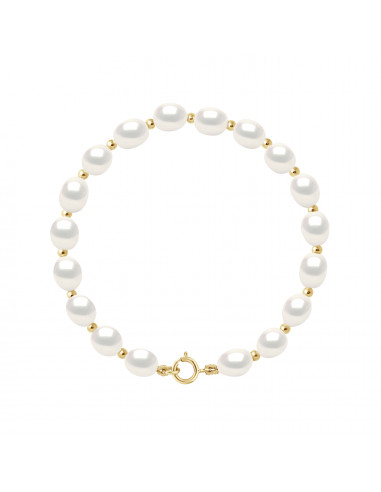 Bracelets Rangs de Perles Ovales 6-7 mm -...
