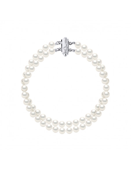 Bracelet Double Rang de Perles 5-6 mm - Argent 925 - RONSIN