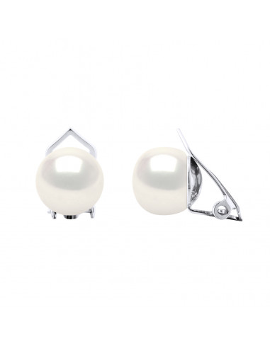 Boucles d'Oreilles Perles 9-10 mm - Système Clip - Argent 925 - AIGUEBELLE