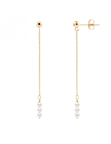 Boucles d'Oreilles Pendantes Perles Rondes 4-5...