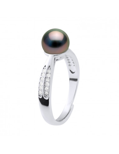 Bague Joaillerie Perle de Tahiti Ronde 7-8 mm - Argent 925 - ANAKAMA