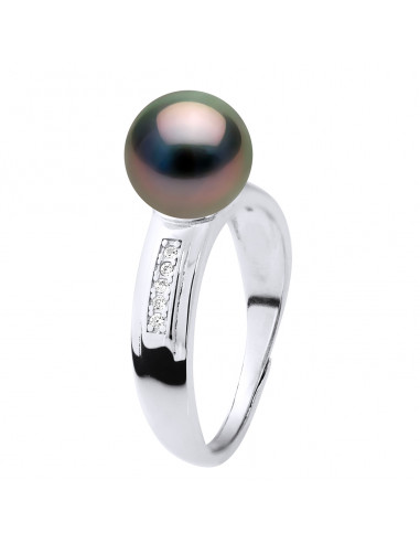 Bague Joaillerie Perle de Tahiti Ronde 8-9 mm - Argent 925 - MAPEKA