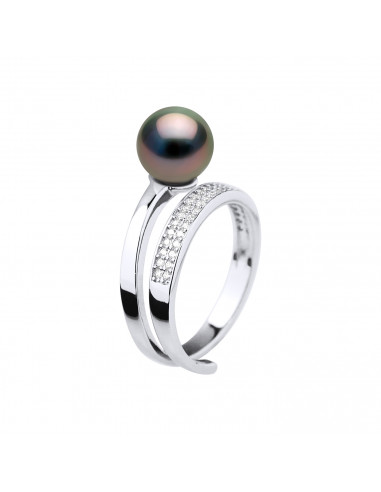 Bague Joaillerie Perle de Tahiti Ronde 8-9 mm -...