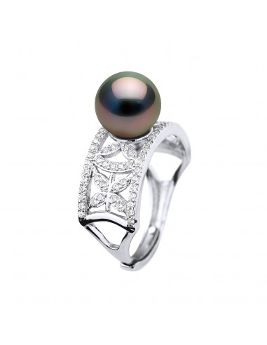 Bague Joaillerie Perle de Tahiti Ronde 8-9 mm - Argent 925 - KALINA