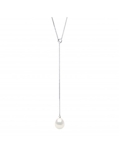 Colliers Lasso - Perles Poires - Tailles de 8 à 12 mm - Chaîne Forçat - Or 375 - NOTRE DAME