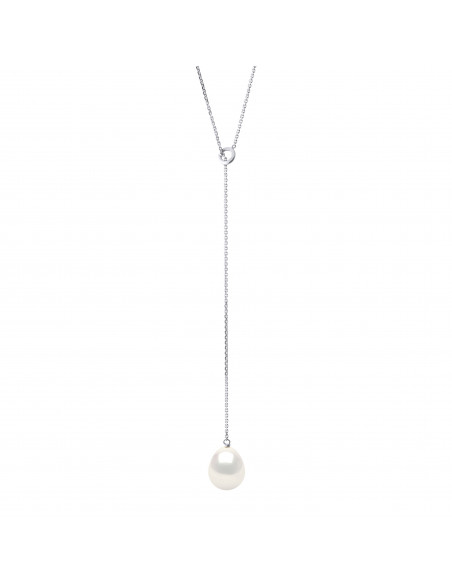 Colliers Lasso - Perles Poires - Tailles de 8 à 12 mm - Chaîne Forçat - Or 375 - NOTRE DAME