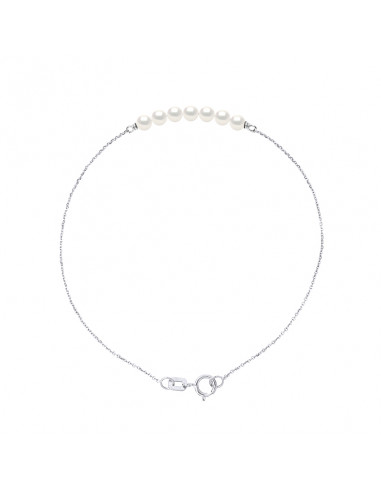 Bracelet 7 Perles Rondes 3-4 mm - Chaine Forçat - Or 375 - MONTAIGNE