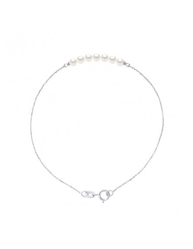 Bracelet 7 round beads 3-4 mm - Chain Forçat -...