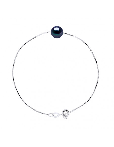 Round Pearl Bracelet 8-9 mm - Venetian Chain - Gold 375 - Levallois