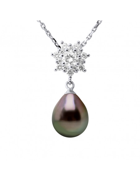Jewelery Necklace Tahiti Pear Pear 9-10 mm - Silver 925 - NOEAPU