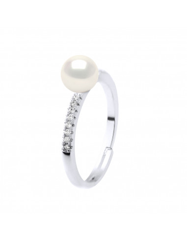 Bague Joaillerie Perle Ronde 7-8 mm - Argent 925 - CAPRI