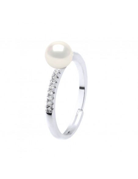 Bague Joaillerie Perle Ronde 7-8 mm - Argent 925 - CAPRI