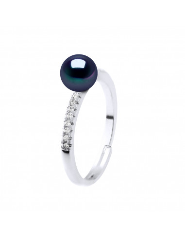 Bague Joaillerie Perle Ronde 7-8 mm - Argent...