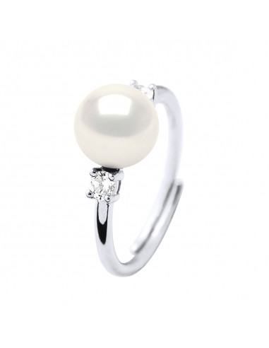 Bague Perle Ronde 7-8 mm - Jonc Joaillerie Argent 925 - AUTEUIL