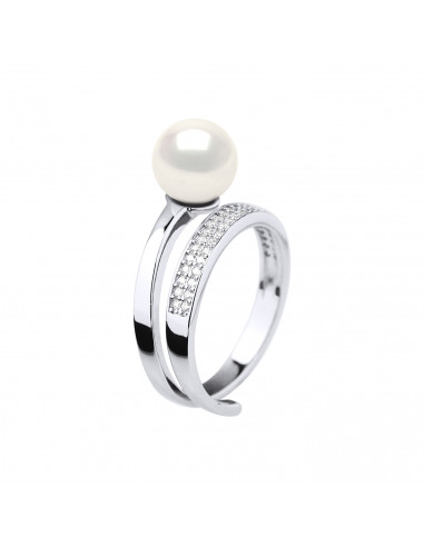 Ring Round Round Pearl 8-9 mm - 925 Silver -...