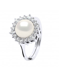 Ring Round Stane 8-9 mm - Several Colors - Silver 925 -...