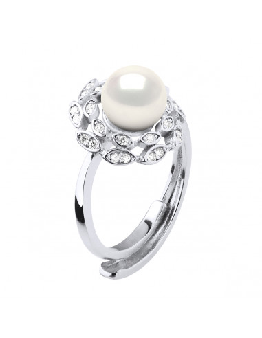 Ring Jewelry Round Pearl 7-8 mm - Silver 925 -...