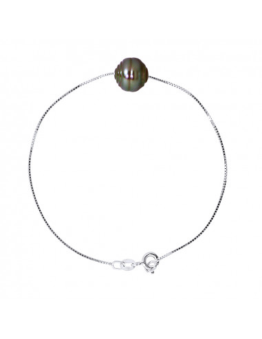 Bracelet Perle de Tahiti Cerclée 10-11 mm -...
