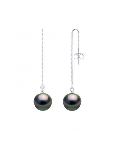 Boucles d'Oreilles Pendantes Perles de Tahiti...