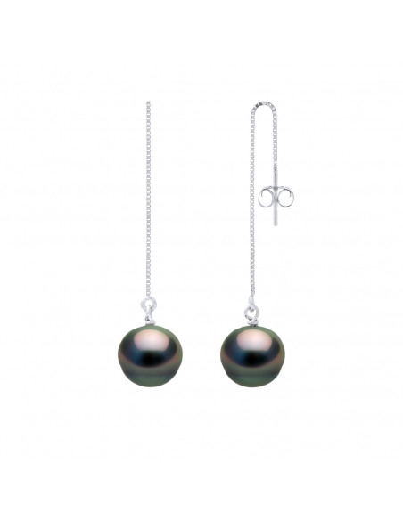 Tahitian pearl earrings tahiti - size from 8 to 11 mm - Silver 925 - Rakamoa