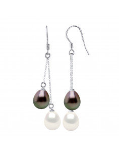 Tahitian pearl pearl earrings 8-9 mm - Crochet system -...