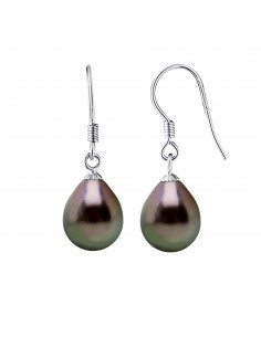 Boucles d'Oreilles Perles de Tahiti Poires - Tailles de 8...