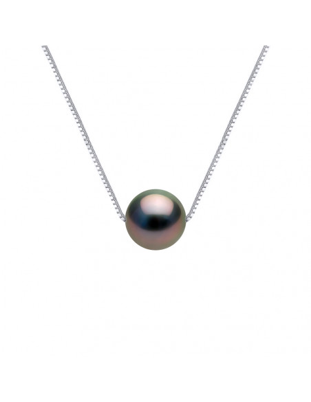 Tahitian Pearl Necklaces Crossing Round - Sizes from 8 to 11 mm - Venetian Chain - Silver 925 - Hikueru