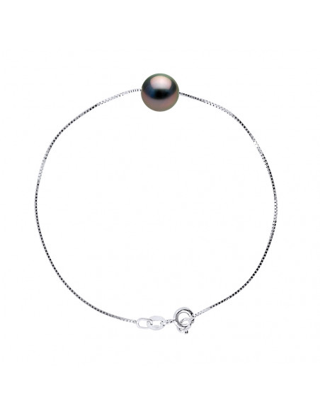 Round Tahitian Bead Bracelets - Sizes from 8 to 11 mm - Venetian Chain - 925 - Nuatima Silver