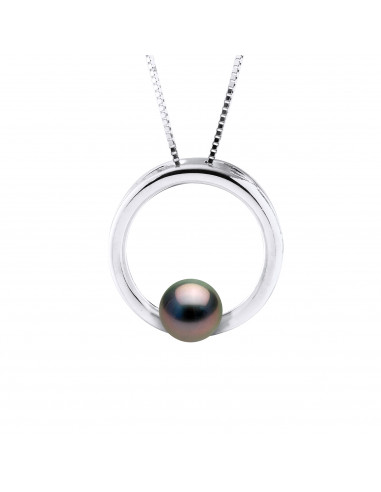 Collier Perle de Tahiti Ronde 7-8 mm - Argent...