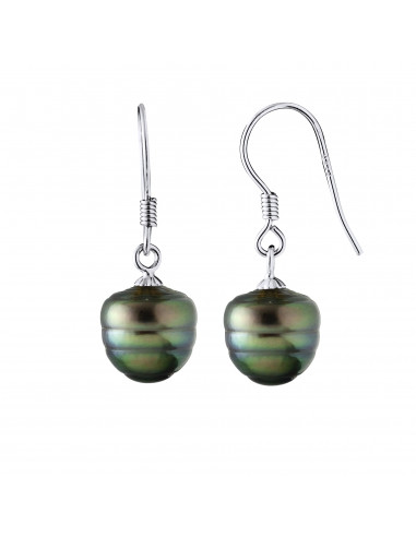 Tahitian pearl earrings tahitus 9-10 mm - 925...
